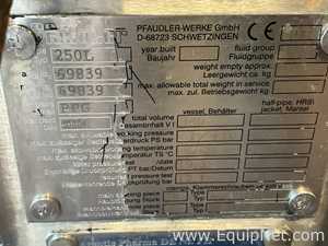 Reactor Pfaudler-Werke GmbH Requisitos de aire 250 L.  250 Litros