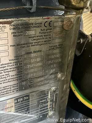 Reactor Pfaudler-Werke GmbH Requisitos de aire 100 L.  100 Litros