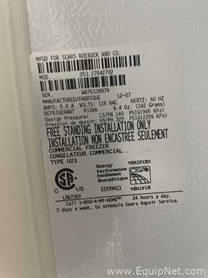 Unidade de Refrigeração Kenmore 253.27042702