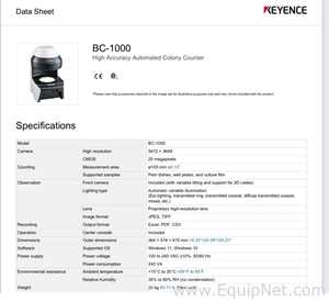 Contador de Partículas Keyence Corporation BC-1000