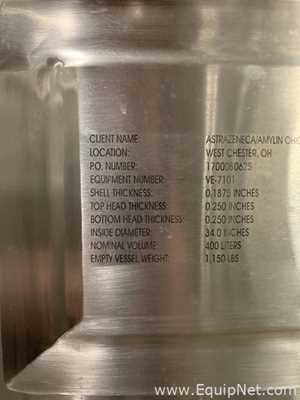 Feldmeier Equipment 400 Liter Jacketed Mobile Mixing Tank