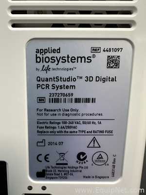 Applied Biosystems Quantstudio 3D Digital PCR System With Chip Loader