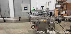 Complete 10 Head Inline Liquid Filling Line with Capper and Labeler
