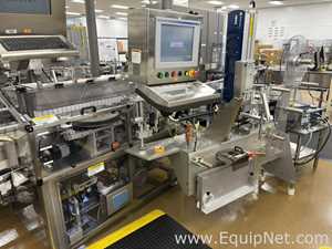 Weiler VRD-1000L High Speed Pressure Sensitive Vert. Roller Inline Labeler with Accum. Table