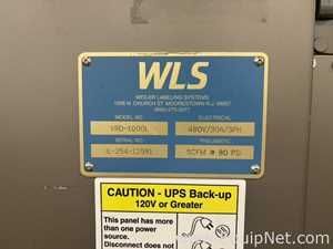 Weiler VRD-1000L High Speed Pressure Sensitive Vert. Roller Inline Labeler with Accum. Table