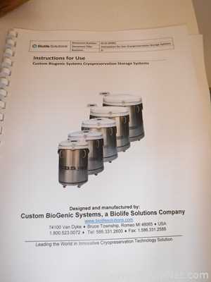 BioLife Solutions V-3000AB Liquid Nitrogen Cryopreservation Storage System