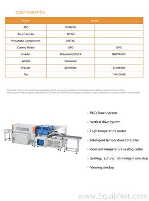 Unused Packaging Equipment GPS-5030LW Shrink Tunnel