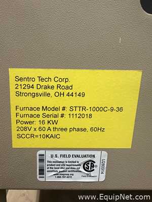 Sentro Tech Corp. STTR-1000C-9-36 Vertical Tube Furnace
