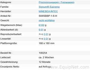 Mineba Intec SIWSBBP-1-6-H Balance
