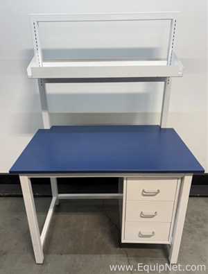 Lot of 8 Four Foot Blue Lab Benches with Shelves