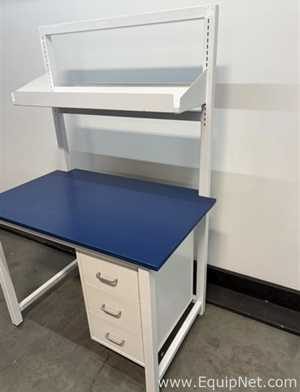 Lot of 8 Four Foot Blue Lab Benches with Shelves
