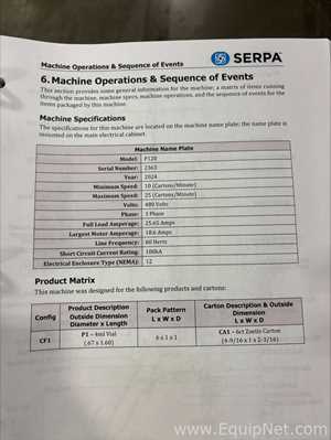 Encartonadora Vertical Serpa Packaging Solutions P120. Sem Uso