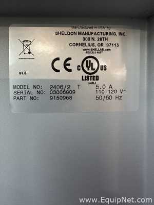 Shel Lab 2406/2T Double Stack  Water Jacketed CO2 Incubator