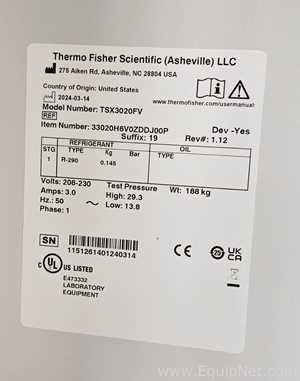 Freezer Thermo Scientific TSX3020FV. Sem Uso