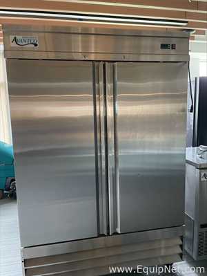 Avantco Stainless Steel Mobile Double Door Refrigerator