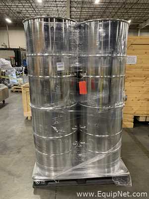 One Pallet of Eight ServoLift Stainless Steel Drums - Product Drums