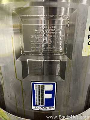 850 Lt Feldmeier 304 Stainless Steel Centrate Tank with Lightnin Agitator on Top