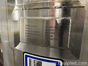 850 Lt Feldmeier 304 Stainless Steel Centrate Tank with Lightnin Agitator on Top