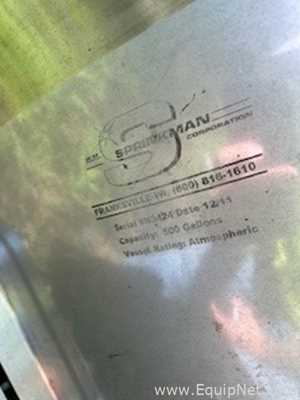 Sprinkman 500 Gallon Stainless Steel Storage Vessel