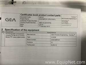 GEA Collette ConsiGma 25 Courtoy Modul P Continuous Tablet Manufacturing Line - CTL