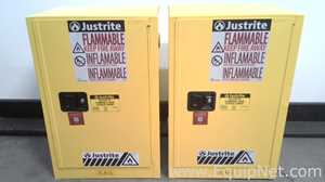 Lot of 2 JustRite Sure-Grip EX Flammable Storage Cabinets