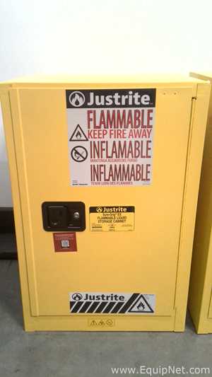Lot of 2 JustRite Sure-Grip EX Flammable Storage Cabinets