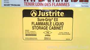 Gabinete de Almacenamiento de Inflamables JustRite Requisitos de aire 22 GALS.  22 Galones