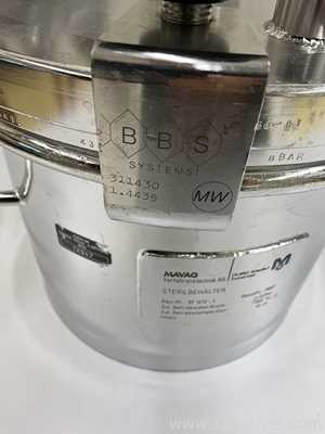 Mavag 10L Stainless Steel Sterilizable Vessel