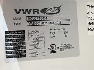 Lote de 4 Refrigeradores VWR Scientific HCUCFS-0404