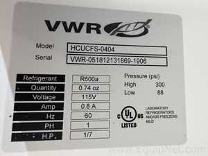 Lote de 4 Refrigeradores VWR Scientific HCUCFS-0404