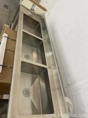 Lot of 3 Stainless Steel Laboratory Sinks