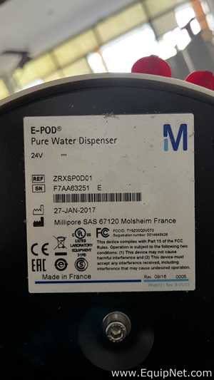Set of Millipore E-Pod and Q-Pod Pure Water Dispenser