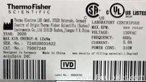 Centrífuga para laboratorio Thermo Fisher Scientific AccuSpin 24C