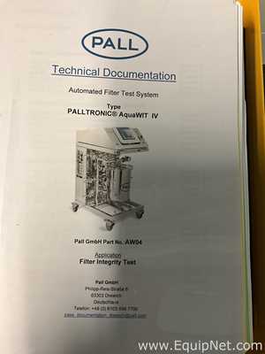 Unused Pall Life Sciences Palltronic AquaWIT IV Filter Integrity Test System