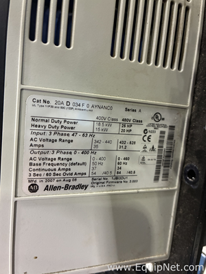 Unidade Allen Bradley 20A D 034 F 0 AYNANC0