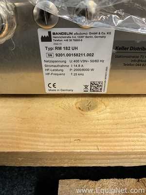 Unused Bandelin RM182UH Ultrasonic Cleaning Bath