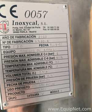 Tanque aço inox Inoxcal .  2500 Litros