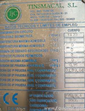Tanque aço inox Tinsmacal .  1470 Litros