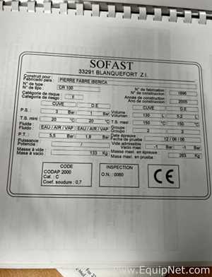 Reator aço inox Sofast CR 100
