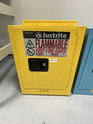 Lot of 2 Off Justrite 15 Litre Hazardous Chemical Storage Cabinets