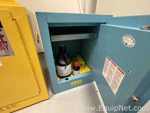 Lot of 2 Off Justrite 15 Litre Hazardous Chemical Storage Cabinets