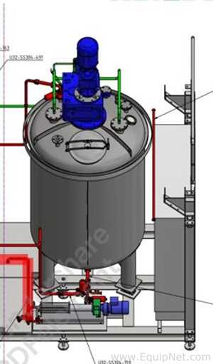 Netzsch Two 4.000 L SS Blending Tanks with Scrapers, High Shear Disperser and Two Pumps - Skid 3-2