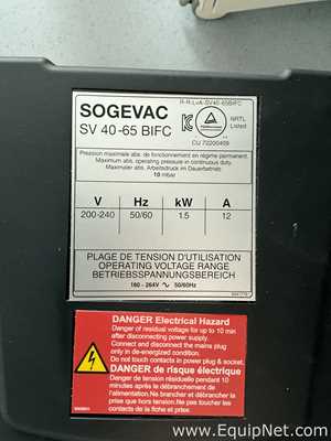 Sogevac SV 40/65 BIFC Vacuum Pump
