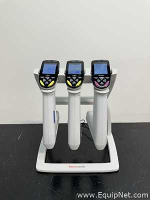 Lot of 3 Thermo Scientific E1-ClipTip Pipettors with Stand