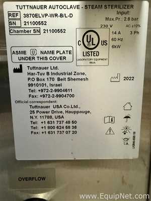 Sistema para Autoclaves Tuttnauer  3870ELVP-WR-B/D-D