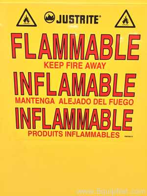 lote de  2 Armários de Armazenamento para Inflamáveis JustRite Requisitos de Ar 45 GALS