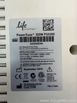 Life Technologies PowerEase 300W PS0300 Microprocessor-Controlled Electrophoresis Power Supply