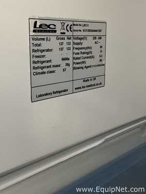 Lec Medical  LR111 133 Litre Under Counter Laboratory Refrigerator