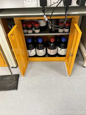 Custom Made Flammable Double Door Undercounter Storage Cabinet