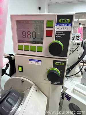 Buchi R-210 Evaporator with B-491 Heating Bath, V-700 Vacuum Pump and F-305 Recirculating Chiller